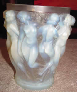 Rene Lalique Bacchantes Vase in Opalescent Glass