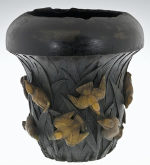 Martin-Pecheurs Et Roseaux Model For A Vase By Rene Lalique