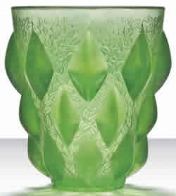 Rampillon Vase Rene Lalique Green Opalescent Glass