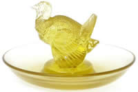R. Lalique Dindon Yellow Glass Ashtray