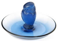 R. Lalique Rapace Blue Glass Ashtray
