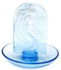 R. Lalique Naiade Blue Glass Ashtray