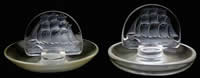 R. Lalique Caravelle Clear And Frosted Glass Ashtray With A Modern Crystal Reproduction