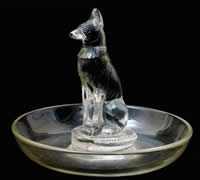 R. Lalique Chien Clear Glass Ashtray