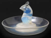 R. Lalique Souris Opalescent Ashtray