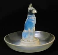 R. Lalique Chien Opalescent Ashtray