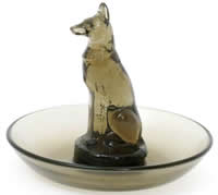 R. Lalique Chien Topaz Ashtray