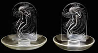 R. Lalique Naiade Clear Glass Ashtray And A Modern Reproduction