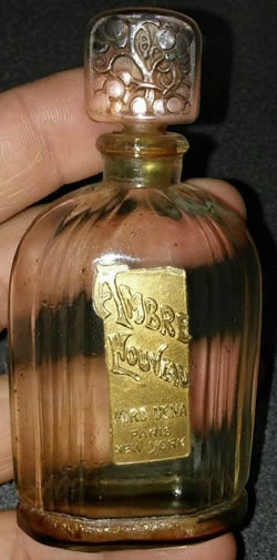 Miro Dena Ambre Nouveau Perfume Bottle Made by H. Saumount Glassworks